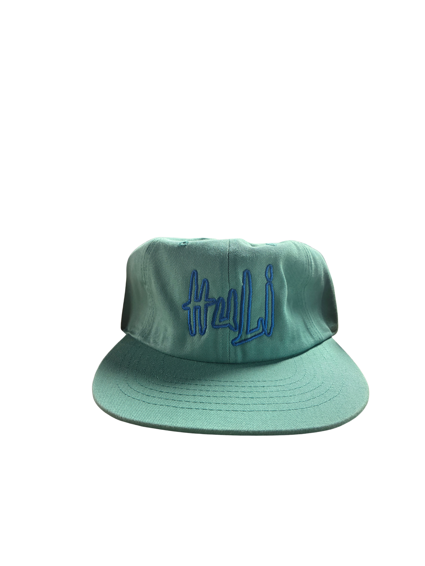 Huli Shop Hat (Seafoam Green, Blue Stitching)