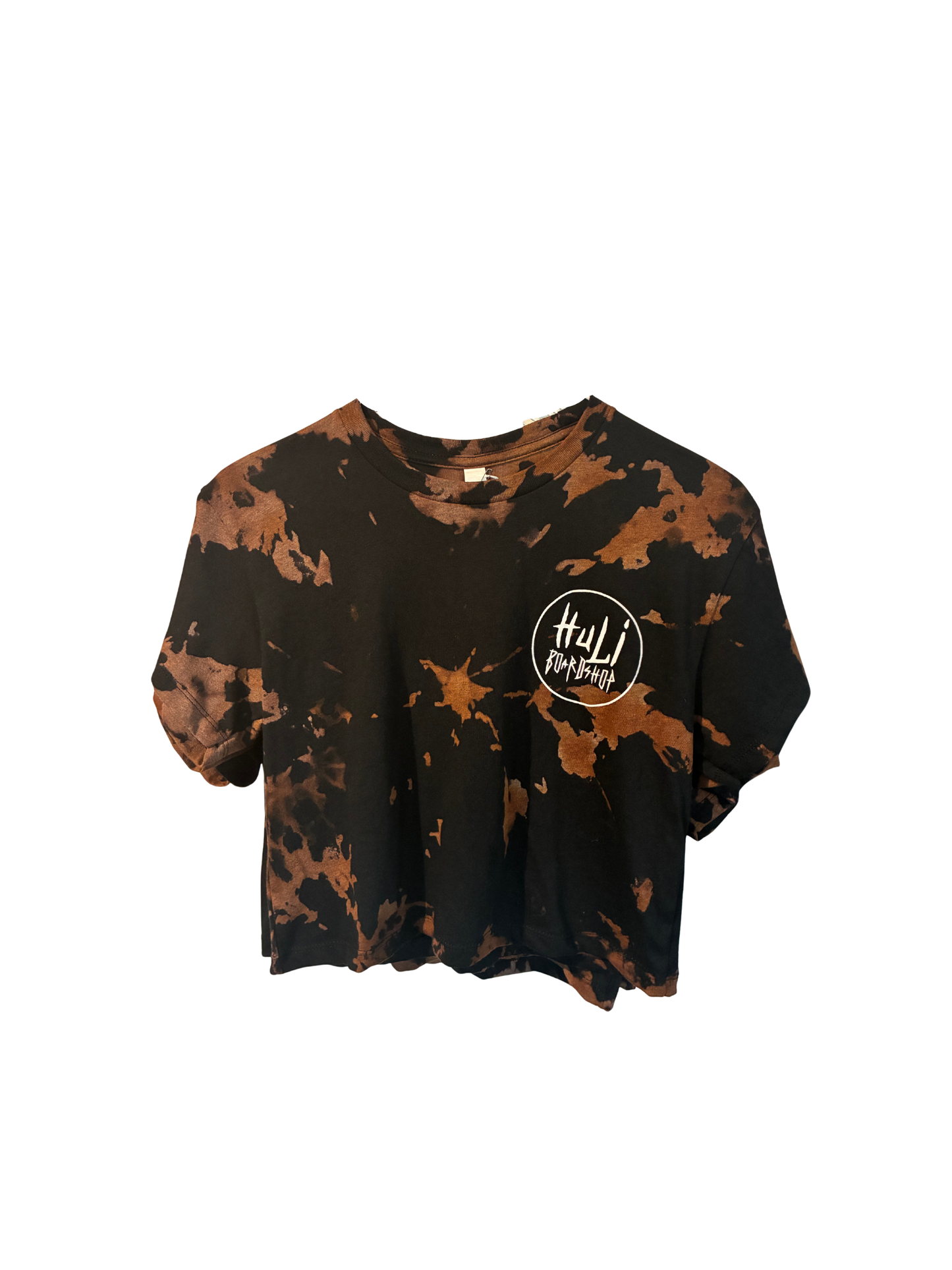 Huli Women's Crop (Black Reverse Tie-dye)*SALE