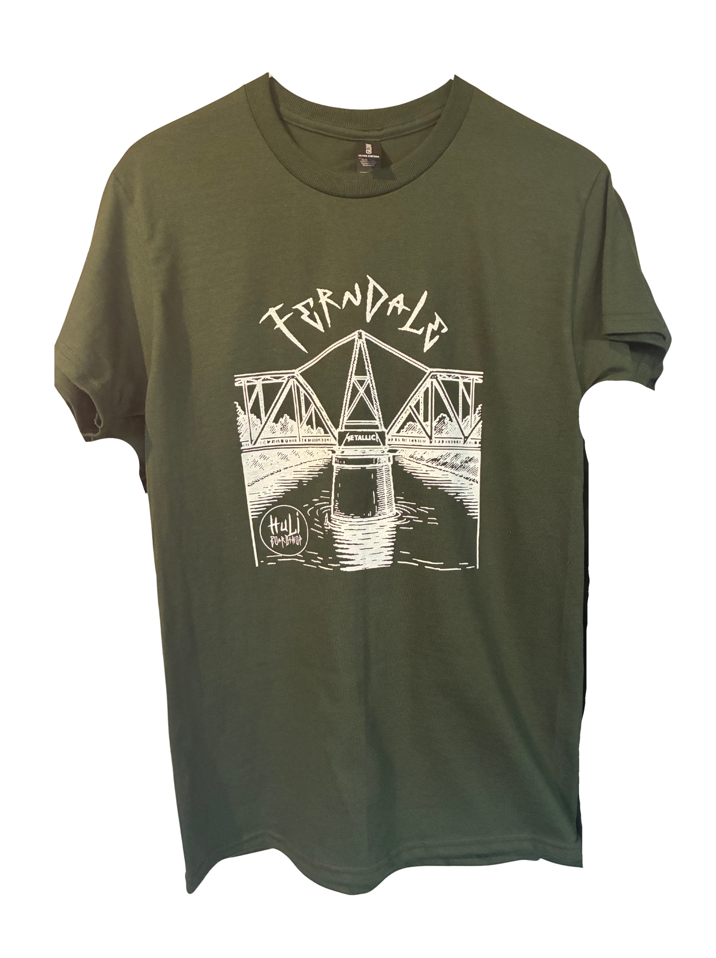 Ferndale Bridge Short Sleeve T-Shirt (Dark Green)